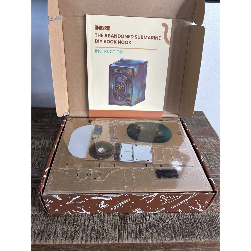 ANAVRIN DIY Book Nook Abandoned Submarine Diorama ABS24002 LED Light 3D Open Box